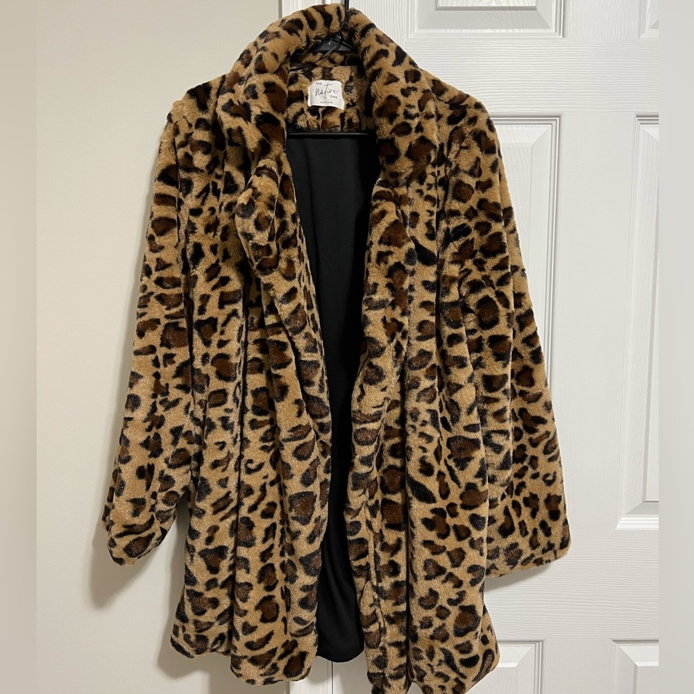 Cheetah Print Faux Fur Coat